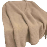 KANING Gentle Wind Age Reduction V Collar Knitted Knitted Women 2026 Autumn And Winter New Loose Lazy Inside Sweater