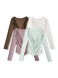 Pure Lust Wind Collar Long Sleeve Hoodie Top Yoga Sports T-Shirt Women Long Sleeves
