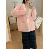KANING Sweet And Gentle Knitted Cardigan 2026 Autumn New Women's Lazy Wind Loose Sweater Jacket