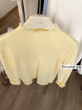 Super Good-Looking Wooden Ear With Velvet Knitted Jersey Women 2025 Autumn And Winter To Keep Warm And Pure Color Inside The Bottom Shirt Top