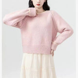 KANING Round-Neck Collared Knitted Shirt Women 2026 Autumn And Winter New Korean Version Of The Design Feeling Long-Sleeved Sweater Top