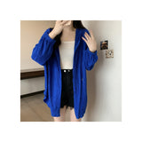 [] Medium And Long White Thin Hooded Sunscreen Shirt Coat Women's Large Summer Outside The Shirt Top