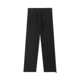 Light Gray Heavy Velvet Slings And Velvet Thicken Sports Sleet Straight Trousers Autumn And Winter