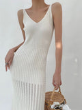 Elegance Of Elegant Knitted Dress Sling Dress With Long Skirts Inside The Slimming Hooks And Hanging Bag-Butar Vest Skirts