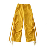 Street Ribbon Low-Sing Loose-Fitting Trousers Personality Multi-Pocket Tight Feet Dance Trousers Tide