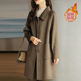 Mao This Coat Woman 2025 Autumn And Winter New Small Man Thick Korean Version Of The Long-Term Coat