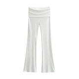 New Hottie Sexy Casual Flare Trousers Design Feel Thin Straight Broad Leg Pants Low Waist