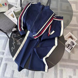 Fashion Leisure Sports Suit Women's Early Autumn Explosion Of The Street Atmosphere Thin Open-Shirt Broad Leg Pants Two Sets #807