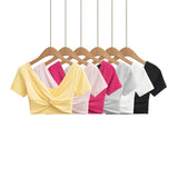 Spice Girls Fashion Personality Blogger Double-Layer Knot Short-Sleeved T-Shirt