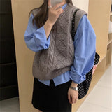 KANING Milk Gentle Round-Neck Sweater Vest 2026 Korean Version Of Loose Soft Knitted Vest Woman