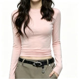 Ins Sexy Hottie Short-Sleeved T-Shirt Girl Basic Long-Sleeved Bottom Top Lady