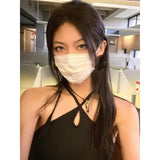 Summer Temperament Sweet Spicy Wind Sexy Hanging Neck Sling Vest Female Design Desiding Back Slimming Match-Up