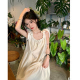 French Gentle Wind Sling Dress Women's Summer 2025 New Seaside Resort Beach Dress Small Long Dress