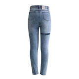 Spice Girls Spring And Summer Fashion Before And After Cutting High-Waisted Trousers Elastic Repair Small Foot Pants Trousers Nine Trousers