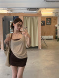Korean Gray High-End Feeling Loose Thin Short-Sleeved T-Shirts In Summer Pure Desire Design Small Small Top