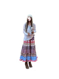 Vintage Print Dress Women's Spring Summer 2025 New High-Rise Thin A-Word Long Skirt