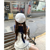Summer Academy Sweet Wind Design Dress Women's 2026 New Temperament Navy-Collar Short Dress