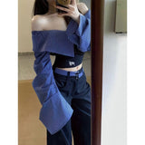2026 New Super-Good-Looking Shoulder Splicing Top Female Korean Version Of Loose Thin Slacks Two Sets Of Women