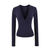 Pure Wind Cutting Line Cashmeal Blouse Slimming Shirt Design Sense Niche Top