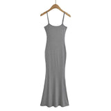 Hottie Sexy U-Neck Waist Slimmed Skirt Dress Dress Street Long Dress Show Skinny Fish Tail