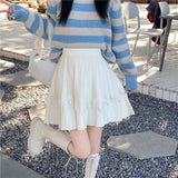 KANING College Wind Knit Short Skirt Women High Waist Skirt Autumn High Waist High Waist Show Thin Tight Waist A Skirt Girl