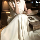 2026 Summer Elegant Temperament Ribbon Dress Lanky High-Rise High-Rise A Word Thin Dress