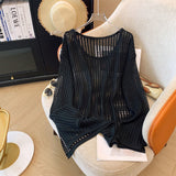 3.5/Spring New XUAN XIAO JIE Summer Lazy And Loose Air-To-Air Sunscreen Jersey Knitwear