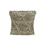 Leopard Hanging Neck Tie With Sexy Beauty Back-To-Back Chest Summer Dress Short Vest Underwear Tide