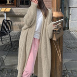 Imitation Of The Stinger Temperament Long Over The Knee Sweater Cardigan Women Autumn And Winter New Lazy Wind Loose Thick Knit Coat