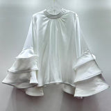 Fashion Elegant Temperament Commuting Lotus Horns Sleeves With Autumn Dress High-End Shirt Women's Top