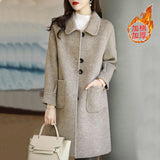 Mao This Coat Woman 2025 Autumn And Winter New Small Man Thick Korean Version Of The Long-Term Coat