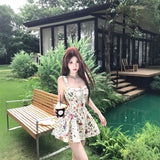 Sweet Design French Sling Dress Women's Summer Floral Dress Sweet A Skirt