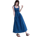 Blue Mist Love French Denim Dress Women's Summer Niche Design Feel Waist Temperament Sling Skirt