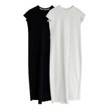 EADMO Summer Light Luxury Minimal Three-Dimensional Split Line Design Sense After The Opening Of Leisure Lanky Long Dress Dress