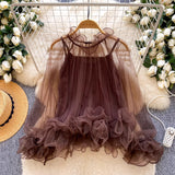 2026 Early Spring New Chiffon Shirt French Temperament Famous æÂñÞ Öå Lace Slings Two Women