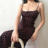 French Sexy Style Slimming Flower Tie Sling Skirt In The Dress And Hip Skirt