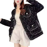 KANING Korean Small Fragrant Breeze Knitted Jacket 2026 Autumn And Winter New Escreide Sleeve Sweater Cardigan Shirt Top