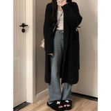 KANING Soft Languid Syringe Loose Knitted Cardigan Women 2026 Autumn And Winter New Wear Long Sweater Jacket