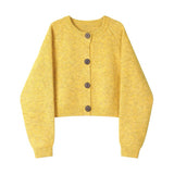 KANING French Round-Neck Short Knitted Cardigan Women 2026 Autumn New Design Button Sweater Short Coat