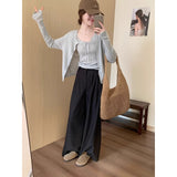 KANING Knitted Vest With Two Sets Of 2026 Autumn New Sweet Temperament To Show Knitted Cardigan Woman