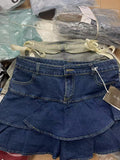 Real Shooting 2025 Summer New Version Of The Denim Lotus Side Half-Body Skirt Fishtail Skirt High Waist Thin And Sweet