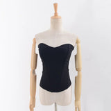Hottie Three-Dimensional Fish Bone Girded Sleeveless Top Figure