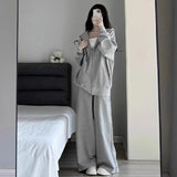 948 #Sports Suit Women 2025 Spring And Autumn Korean Version Of Loose Hooded Fashion Lazy Wind Casual Running Two Sets