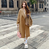 High-Grade Black Hair, The Coat Woman 2025 Autumn And Winter New Korean Version Of Loose Long Hepburn Style Temperament Coat Woman