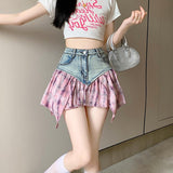 Stupliced Cowboy Half-Dress Woman 2026 New Age Reduction Of The Ocean, Fashionable High-Rise Thin A-Word Short Skirt Tide