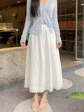 Taticoat White Sweet Lace Anti-Walking Splicing Skirt Spring New Lace Splicing Tight Skirt