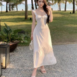Wine Red With Lotus Leaves With Hanging Dress Women's Autumn New Seaside Holiday Temperament Beautiful Long Skirt Tide