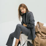 Spring And Autumn New Professional Suit Suit Female Gray High-End Style Suit Suit Popular Temperament Goddess Uniform