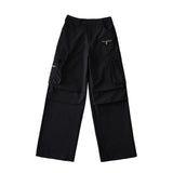 2025 Spring And Summer Hottie Loose High Waist Display Thin Leg Trousers Design Multi-Pocket Trousers Women