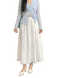 Taticoat White Sweet Lace Anti-Walking Splicing Skirt Spring New Lace Splicing Tight Skirt